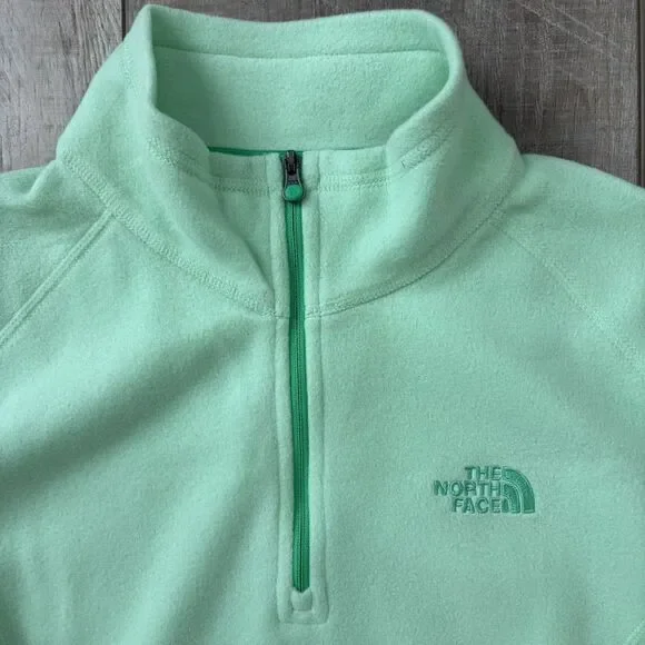 The North Face Women's Glacier 1/4 Zip Lightweight Fleece Pullover Size M Green - Picture 2 of 11